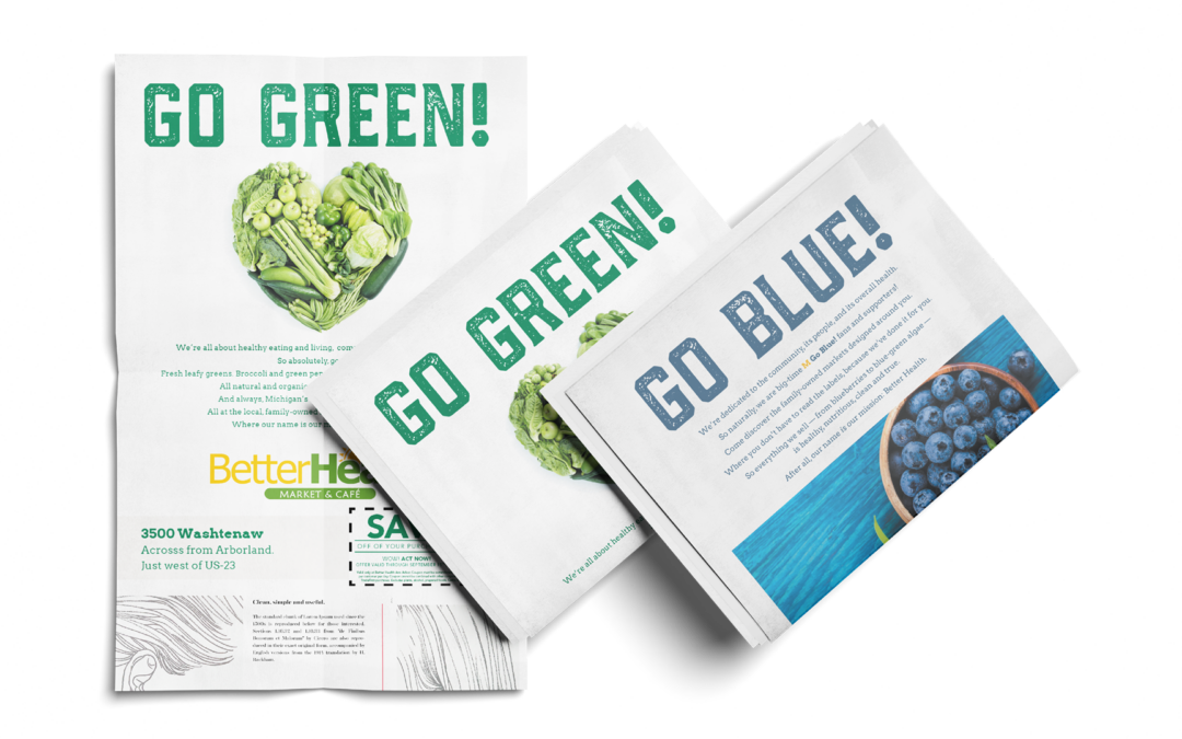 Go Green / Go Blue Double Feature Ad